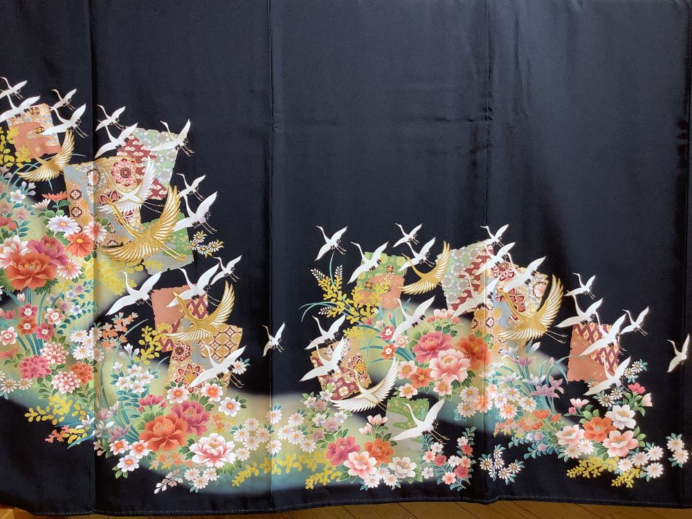 飛鶴に花づくし