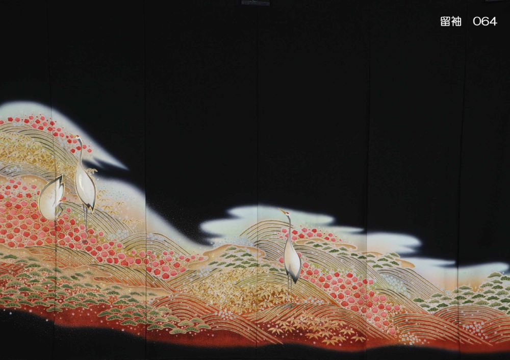 山取り紋りに鶴