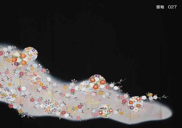 雪輪花丸に枝垂れ桜